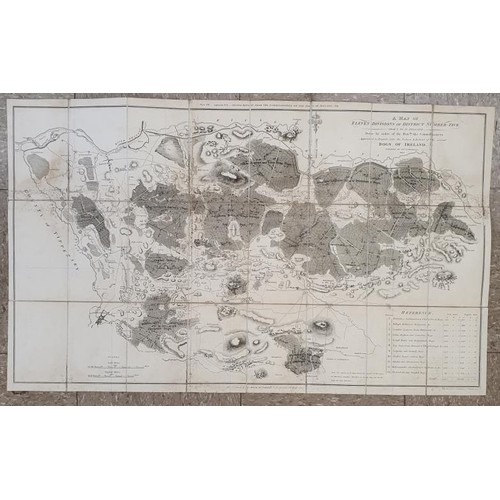 509 - Large folding map on canvas - Kings County -Bogs surveyed by J. Longfield. 1810