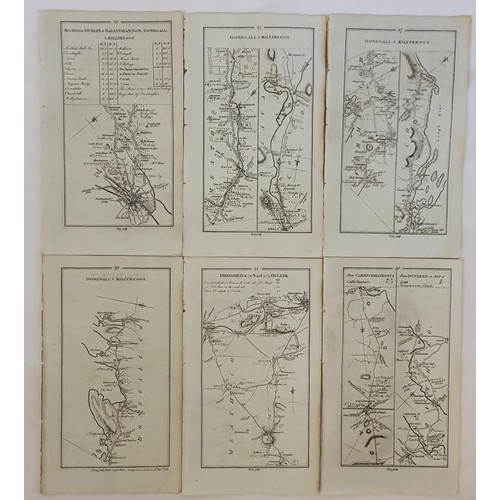 513 - Original Irish 1777 road maps. Road from Dublin to Ballyshannon; Donegall and Killybegs; Dublin to C... 