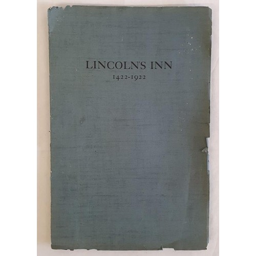 521 - The Quin-Centenary of Lincoln's Inn 1422-1922 by W Paley Baildon. Printed Privately for the Masters ... 