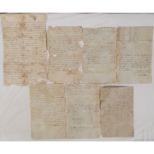 525 - [Cork . The 1798 Rebellion]. Manuscript Recognizances. County of Cork. Entered Before Standish Barry... 