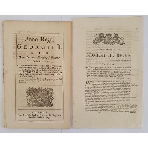 530 - The Wool act concerning wool exports from Ireland , original 19 pages printed in 1739; An Act carryi... 