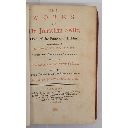 542 - The Works of Dr. Jonathan Swift, Dean of St. Patrick's, Dublin. Accurately Revised, in Twelve Volume... 