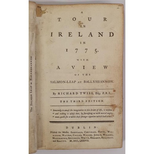 552 - Richard Twiss. A Tour in Ireland in 1775. Dublin. 1775. Fine engraving of The Salmon Leap at Ballysh... 