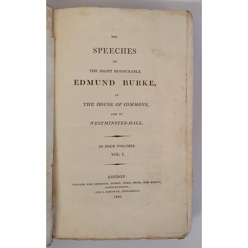 553 - The Speeches of the Right Honourable Edmund Burke, in the House of Commons, and in Westminster-Hall.... 