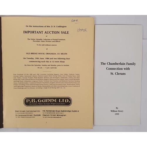 561 - Catalogue of auction sale of contents of Oldbridge House, Drogheda 19-21st June, 1984 by P.B. Gunne ... 