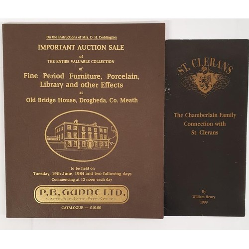 561 - Catalogue of auction sale of contents of Oldbridge House, Drogheda 19-21st June, 1984 by P.B. Gunne ... 