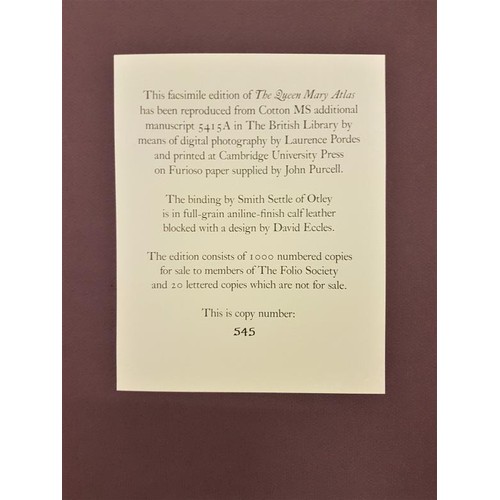 570 - The Queen Mary Atlas BARBER, PETER Published by Folio Society, London, 2005.Full gilt lettered red c... 