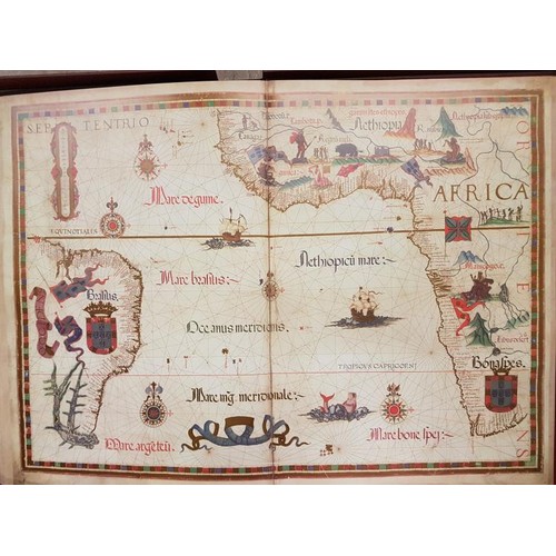 570 - The Queen Mary Atlas BARBER, PETER Published by Folio Society, London, 2005.Full gilt lettered red c... 