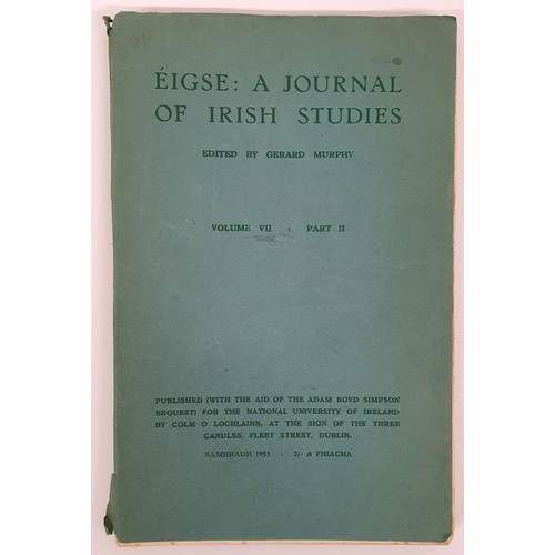 583 - Journal; Éigse: is devoted to the cultivation of a wide range of research in the field of Iri... 