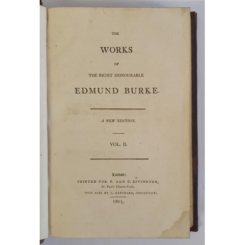 603 - The Works of The Right Honourable Edmund Burke Vol 1-12, Rivington 1801-1813. Leather Bound