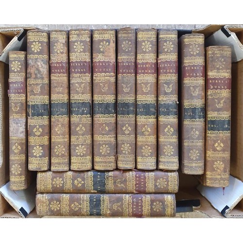 603 - The Works of The Right Honourable Edmund Burke Vol 1-12, Rivington 1801-1813. Leather Bound