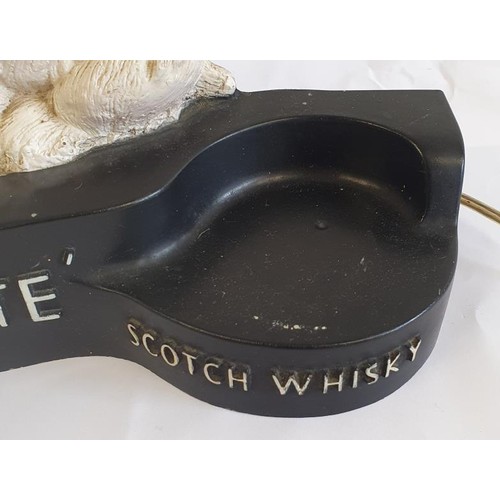 28 - Black & White Scotch Whiskey Light Up Terriers with Bottle Stand