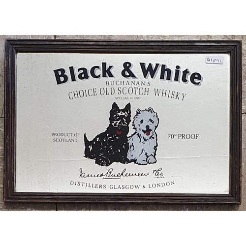35 - Mirror: Black and White Old Scotch Whisky Mirror with the two Black and White Corgi's. 13