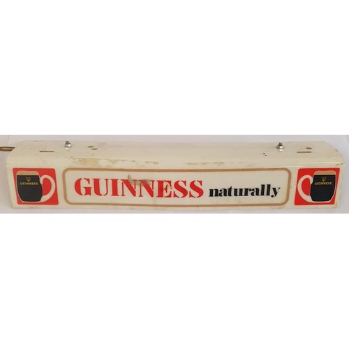 43 - Original Guinness Naturally Clip On Shelf Light (working) 14in x 2.5in