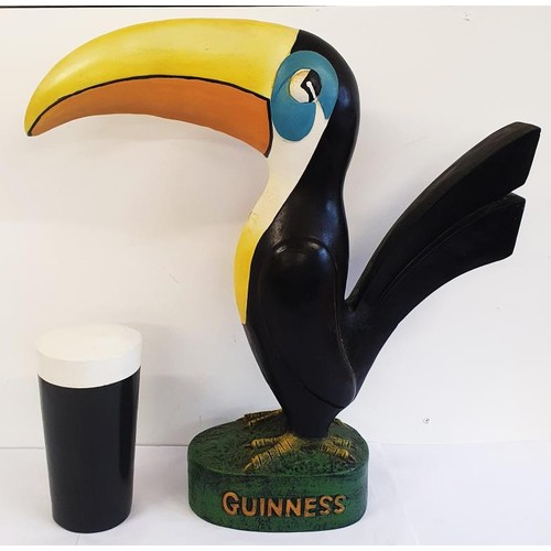 55 - Original Guinness Toucan Advertising Figure, c.27in tall, plus accompanying Guinness Pint