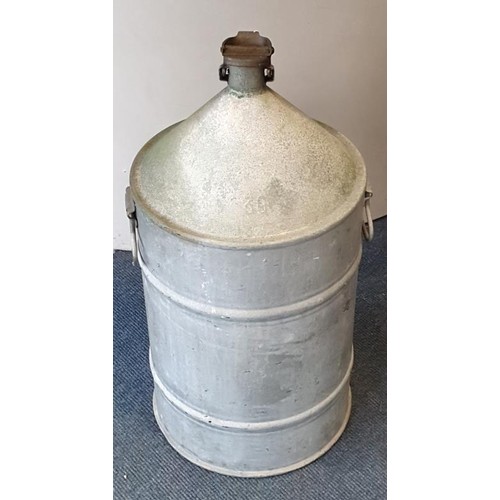 90 - Vintage Galvanise Methylated Spirits/Petrol Storage Can, c.24in tall