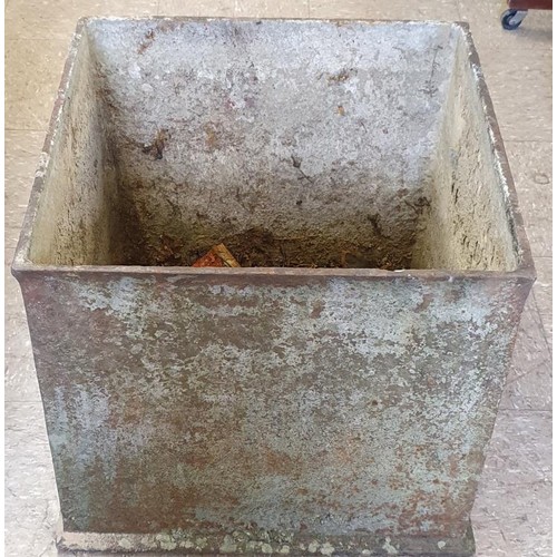 119 - 19th Century Square Cast Iron Container, suitable for use as a planter, c.18.5in x 18.5in x 17in tal... 