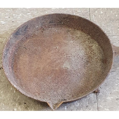 132 - Antique Metal Skillet Pan, c.13in diameter