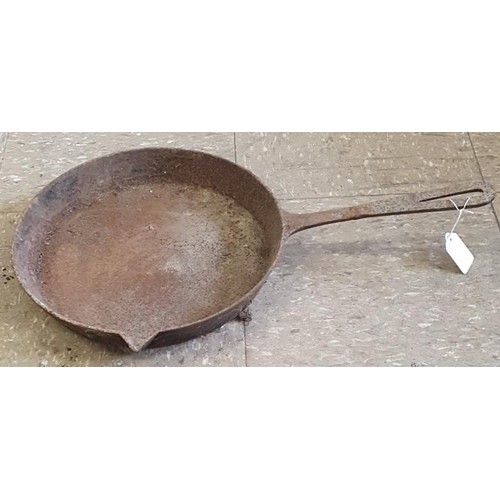 132 - Antique Metal Skillet Pan, c.13in diameter