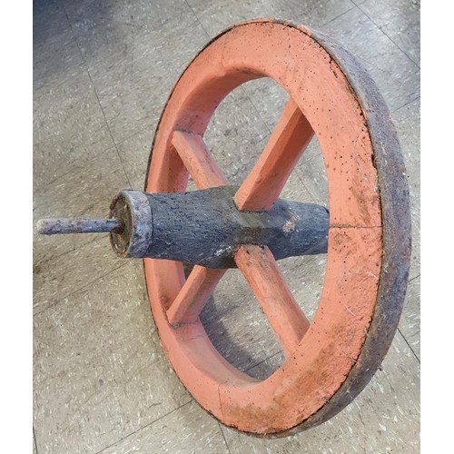 134 - Good Original Wooden Bog Barrow Wheel