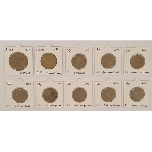 181 - GB Commemorative Coins - 1986 Commonwealth Games &pound;2; 2003 Suffragette 50p; 2004 Four Minute Mi... 