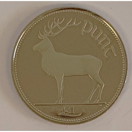 188 - Ireland 1990 Cupro-Nickel Proof One Punt/Pound &pound;1 Coin, in original Central Bank of Ireland Bo... 