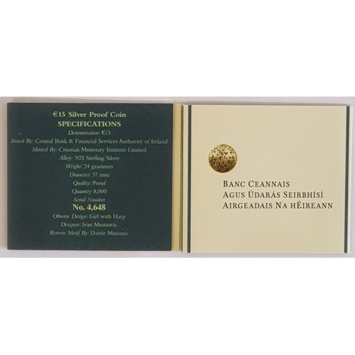 189 - Ireland: 2007 Ivan Mestrovic &euro;15 Silver Proof Coin. Limited edition No. 4648 of 8000. In origin... 