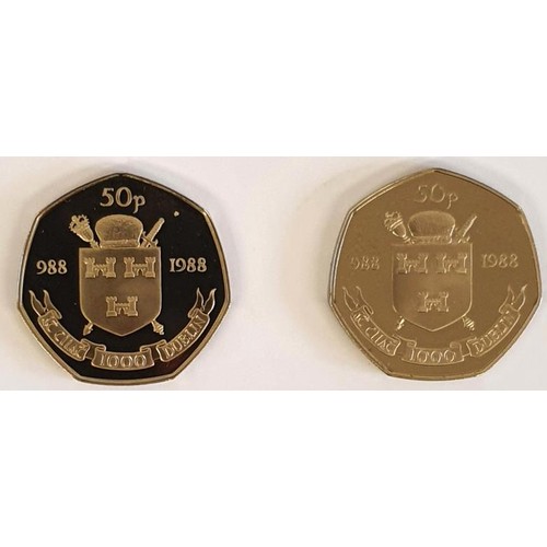 193 - Ireland - 1988 Cupro-Nickel Proof Fifty Pence Coin, in original Central Bank of Ireland Box with Cer... 