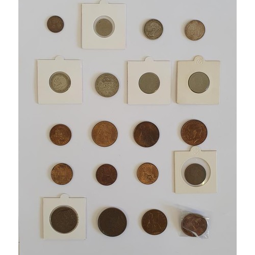 209 - GB - 1951 Penny; 1913, Penny; 1887 6p; etc. (20 coins)