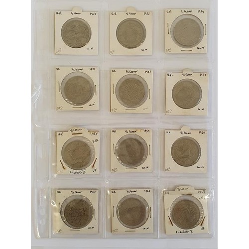 210 - GB - Half Crowns. 1950; 1953; 1954; 1955; 1956; 1957; 1959; 1959; 1960; 1962; 1963; and 1967 (12)