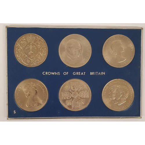 213 - GB - Cased Set of Crowns Of Great Britain (6)