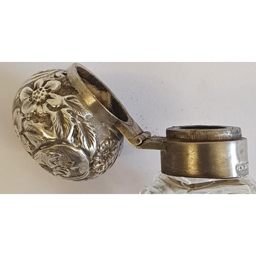 226 - Very Fine Victorian Silver Mounted Tear Drop Scent Bottle. Hallmarked Birmingham 1887 by G E Walton ... 