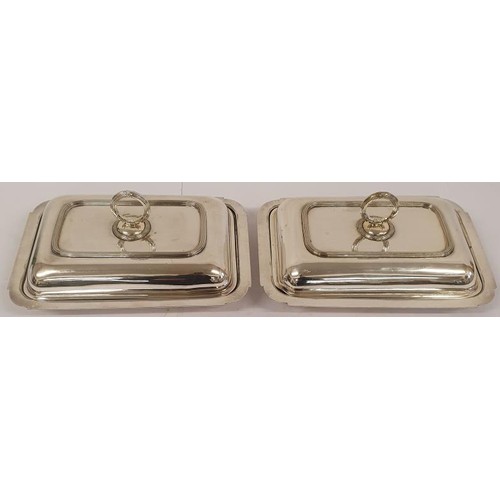 231 - Pair Silver Plate Entree dishes by Robert Belt for Harrods, London