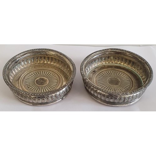 233 - Pair of Silver Plated Wine Bottle Coasters (2)