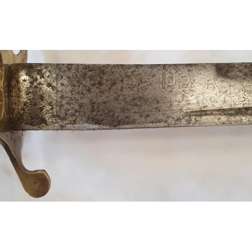 293 - Indian Cavalry Officer's Sword with engraved and curved blade and lion's mask grip