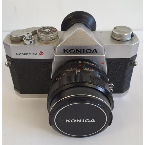 Pair of Copitar Field Glasses with case, a Konica Autoreflex