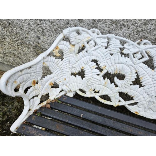 453 - Georgian Cast Iron Garden Seat with elaborate cast decoration, c.5ft long