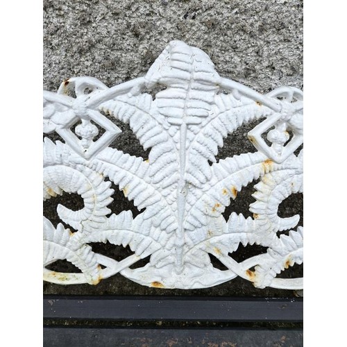 453 - Georgian Cast Iron Garden Seat with elaborate cast decoration, c.5ft long