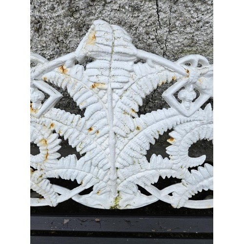 454 - Georgian Cast Iron Garden Seat with elaborate cast decoration, c.5ft long