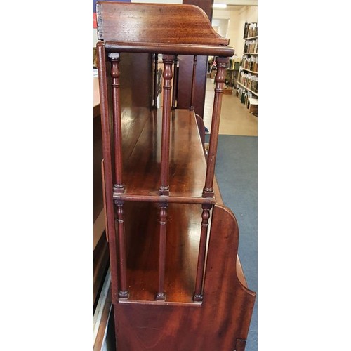 459 - Very Nice Georgian Mahogany Side Cabinet with gallery back over waterfall shelves and all above a pa... 