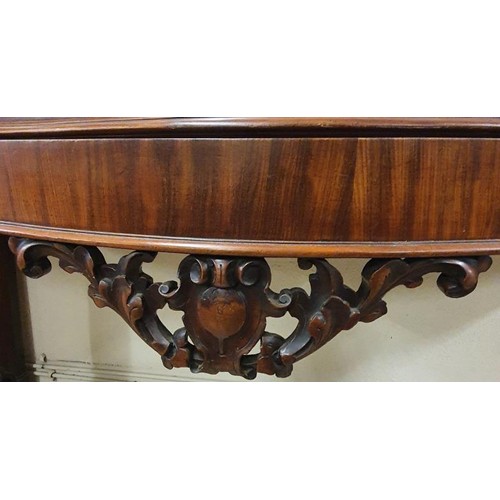 460 - Very Fine Quality Victorian Mahogany Sideboard, the carved and shaped mirror (original pane) back ab... 