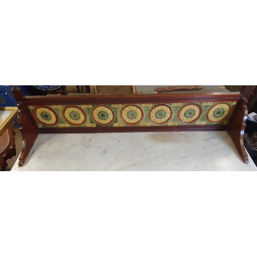 469 - Late Victorian Mahogany, Tiled and Marble Washstand. The spindle top, over a set of tiles, above a m... 