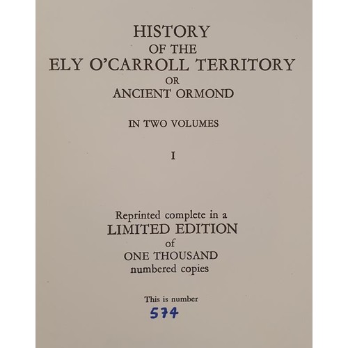 22 - History of the Ely O Carroll Territory of Ancient Ormond. Gleeson, Rev John Published by Printed by ... 