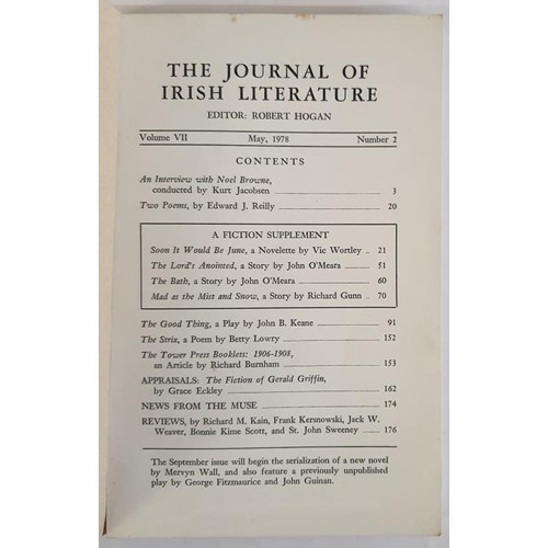 109 - John B.Keane; The Journal of Irish Literature edited by Robert Hogan Vol 7 No 2 1978, which contains... 