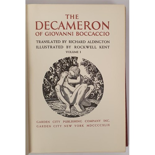 126 - The Decameron of Giovanni Boccaccio KENT, Rockwell & BOCCACCIO, Giovanni Published by Garden Cit... 