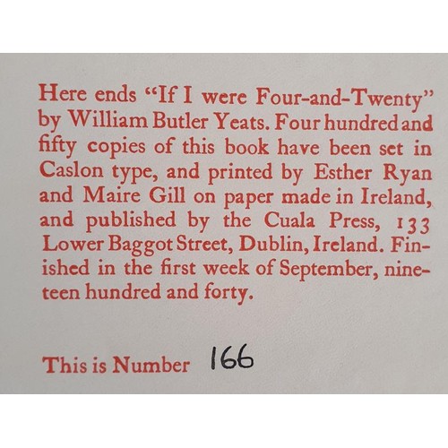 142 - The Cuala Press: If I Were Four-and-Twenty Yeats, William Butler Published by The Cuala Press, Dubli... 