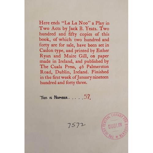 143 - The Cuala Press: Florence Farr,Bernard Shaw and W B Yeats. Edited by Clifford Bax, 1941. 151/500; La... 