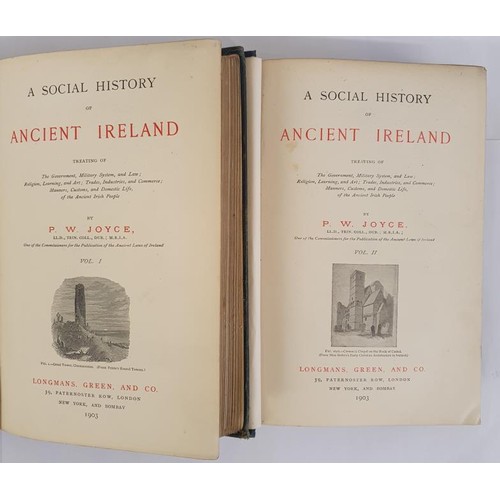 158 - A Social History of Ancient Ireland by P W Joyce Vol 1-2. Longmans Green and Co 1903. Ex Libris (2)