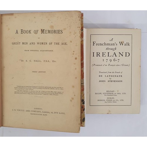 199 - A Book of Memories of Great Men and Women of The Age by S C Hall, half calf leather, marble boards; ... 