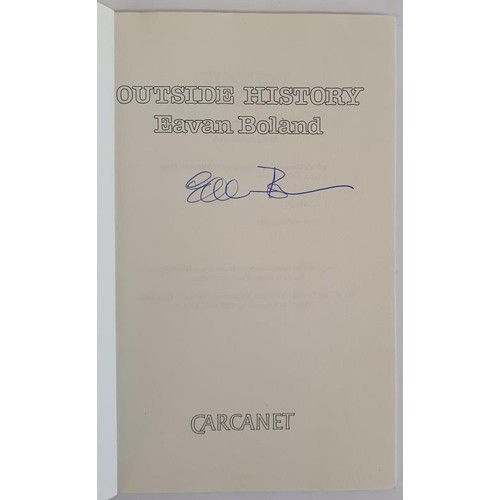 213 - Eavan Boland; Outside History, Signed first edition, first print, Carcanet 1990